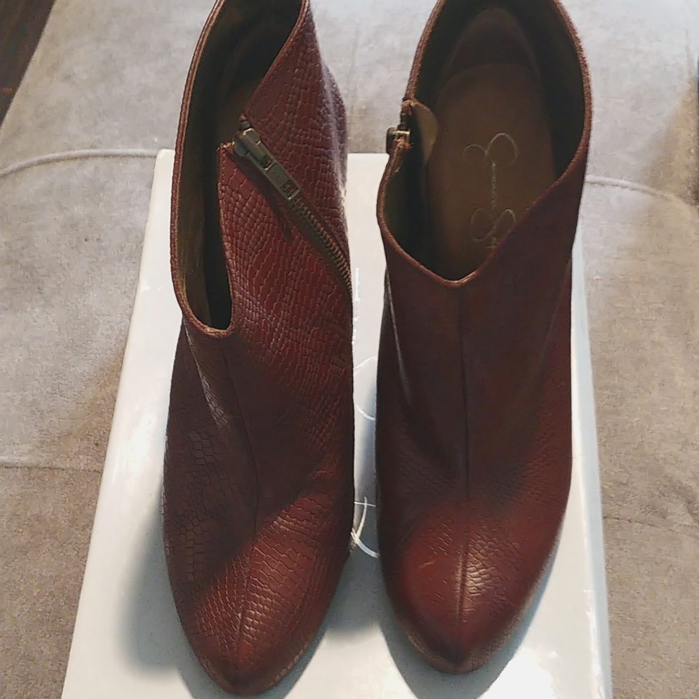 Chestnut Italian Croc Boots